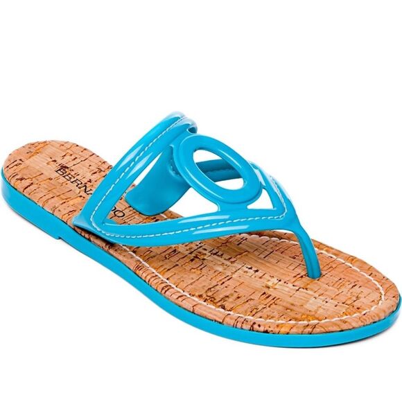 Bernardo 1946 Tania Jelly Thong Sandals Aqua PVC Size 8 NEW - Picture 1 of 1